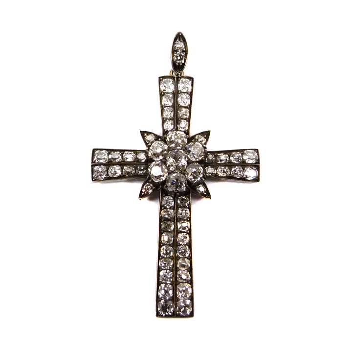 19th century diamond cross pendant